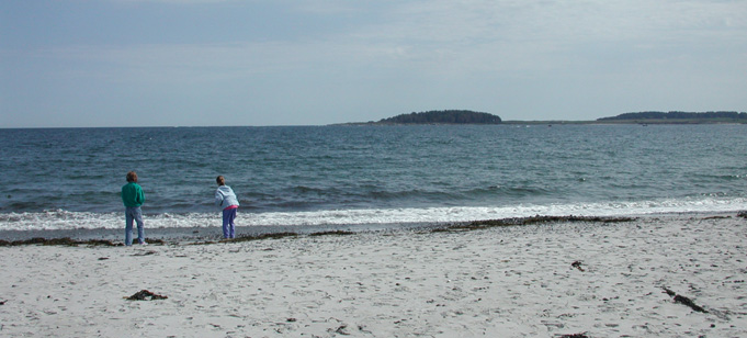 Laura and Hanna on the beach