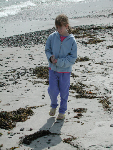 Hanna collecting sea shells
